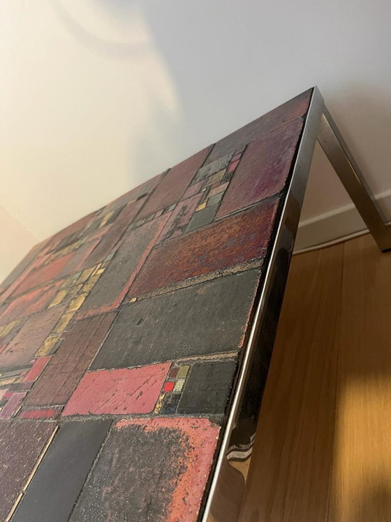 Image 1 of Pia Manu square coffee table from the 1960s with beautiful inlay