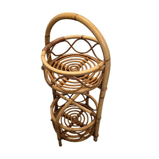 Image 1 of Étagère vintage in rattan italiano degli anni '60