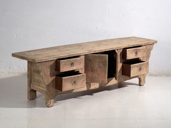 Antique low sideboard in pine wood – China, circa 1920 – Iron (photo 22 of 40)