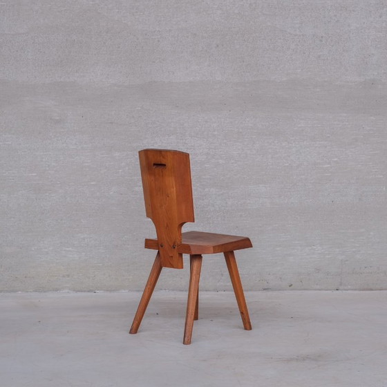 Image 1 of Set di 8 sedie da pranzo in olmo francese di metà secolo Pierre Chapo S28