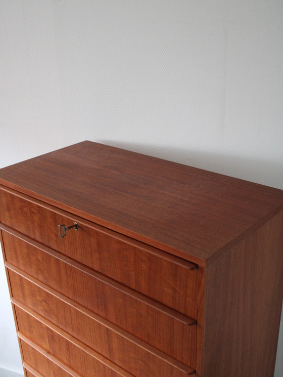 Image 1 of Vintage Deense ladekast in teak, tallboy