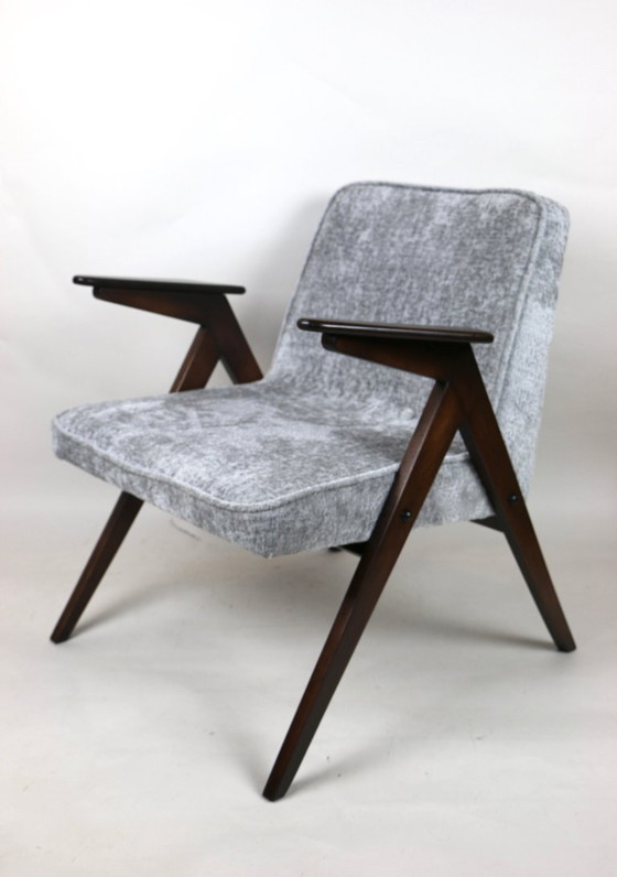 Image 1 of Fauteuil Bunny gris argenté de Józef Chierowski, années 1970