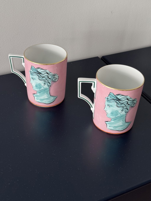 Ginori 1735 – Il Viaggio di Nettuno PAR de tazas (rosa)