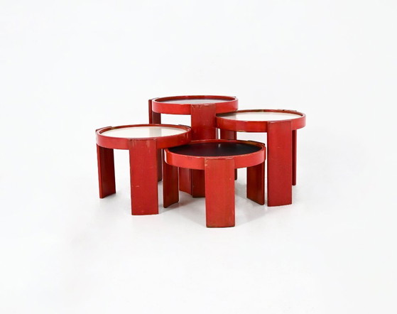 Image 1 of Set van 4 tafels, model 780, ontworpen door Gianfranco Frattini voor Cassina, jaren 60.