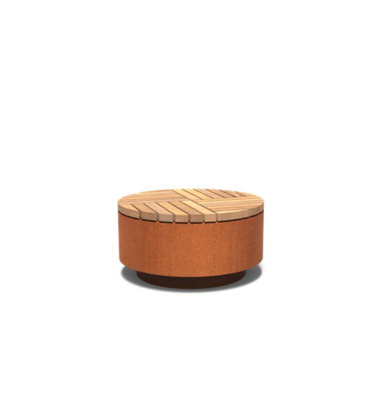 Image 1 of Exclusieve cortenstalen design hockers / bijzettafels – handgemaakt