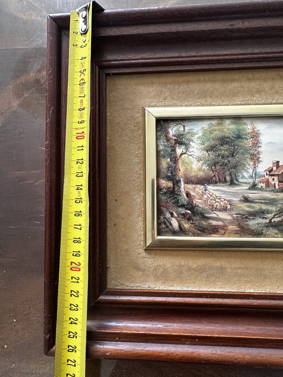 Image 1 of Miniatur-Emaillemalerei auf Metall, signiert Esther