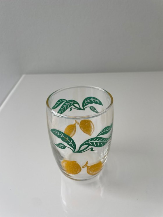 Image 1 of 6x Retro lemonade glasses with citrus fruit decorations