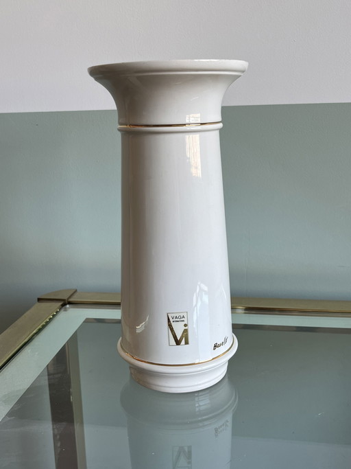 Vintage White and gold vase Basello