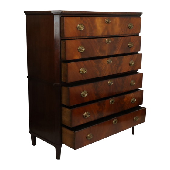 Image 1 of Drawer Cabinet Chiffonnière Flamed Mahogany