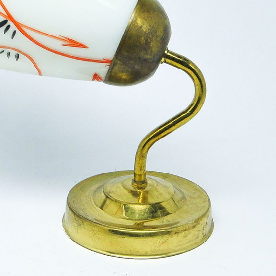 Glass Wall Lamp, Poland, 1950s – Wall lights, Metal (photo 3 of 10)