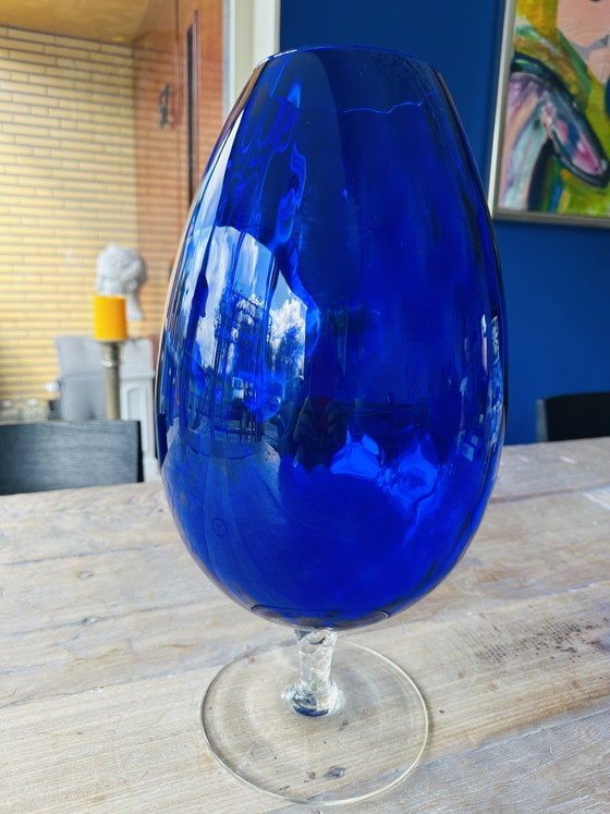 Empoli Glass Vase Electric Blue 44 cm High – Glass art (photo 3 of 7)