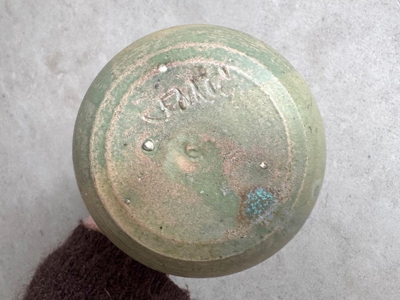 1x Vintage Signed Studio Ceramic Vase with Earth Tones (photo 5 of 5)