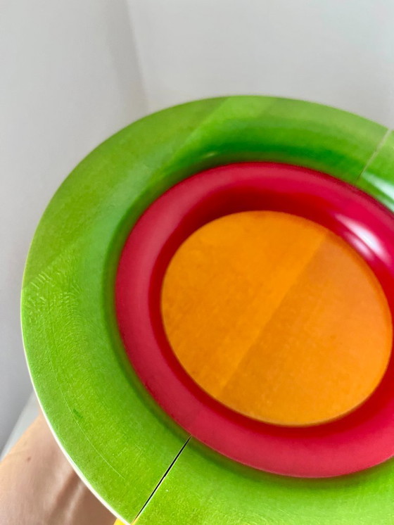 Image 1 of Centrotavola vintage in legno multicolore di Pietro Manzoni – Italia, design anni '70