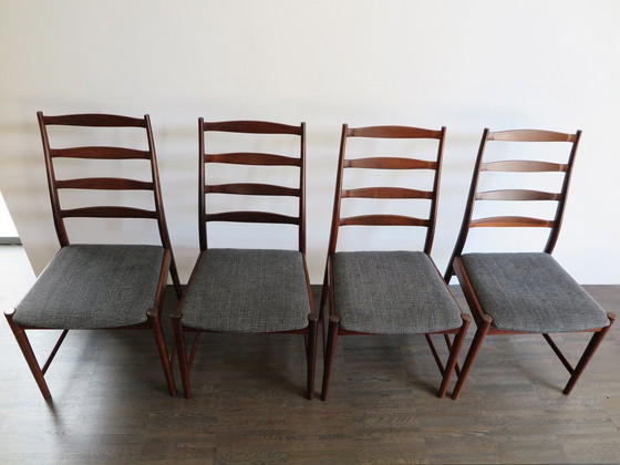 Sedie da pranzo in legno scuro di Arne Vodder, Danimarca, anni '60, set di 2, Mid Century Modern (foto 4 di 16)