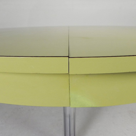 Image 1 of Round vintage dining table diameter 100 cm, extended 135 cm, 1970s