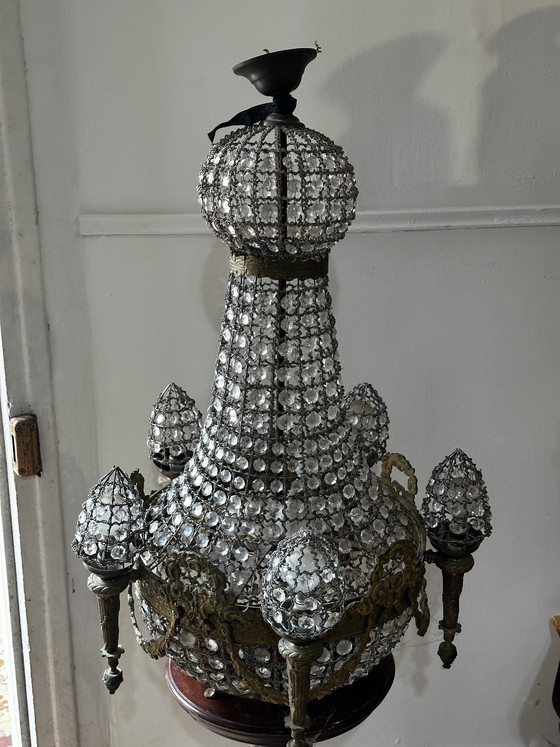 Image 1 of Kronleuchter im Stil Louis XVI. (Mongolfiere) – 19. Jahrhundert