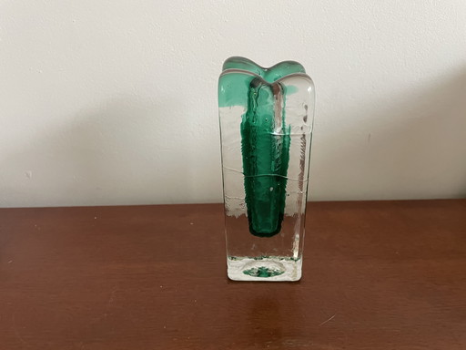 Schott Zwiesel  - Vintage Groen Ijsblok Glazen Solifleur Vaasje