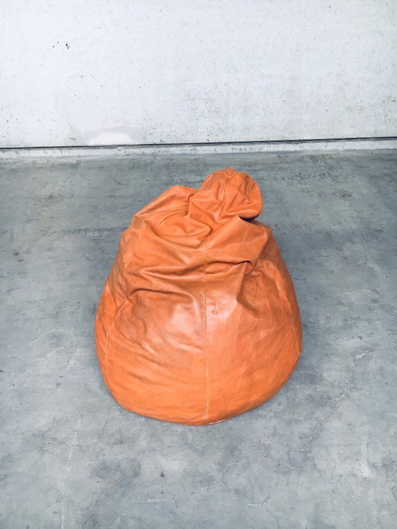 Image 1 of Pouf in pelle patchwork dal design vintage, Italia anni '70