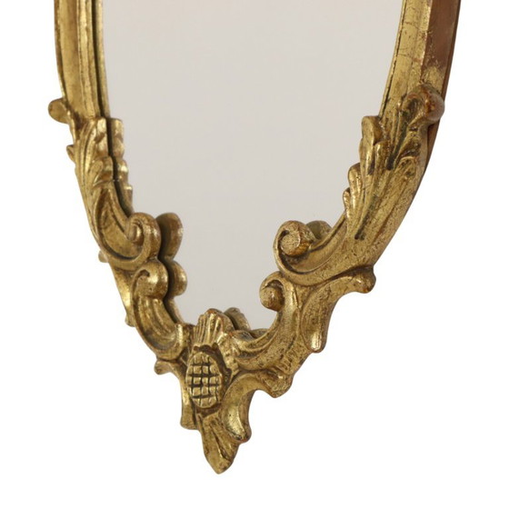 Specchio Francese Dorato a Foglia d'Oro Stile Barocco 60cm – Glass (photo 7 of 21)