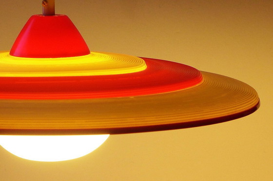 Image 1 of Lampe suspendue vintage style spatial, lampe OVNI vintage années 50, 60, 70, lampe Rotaflex