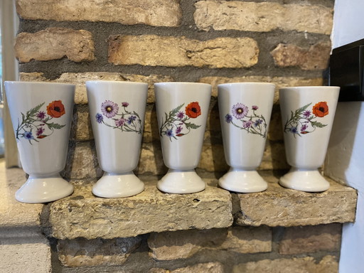 5 Revol France Porseleinen Voet Bekers – tafelwaar, Porcelain