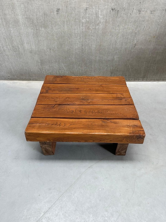 Image 1 of Brutalist Wabi Sabi Salontafel Massief Eiken