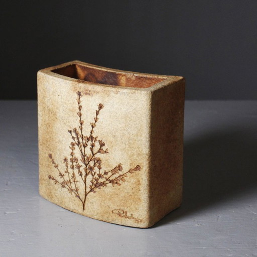 Raymonde Leduc à Vallauris - Stoneware Herbarium Vase 1970s – vazen, Ceramic