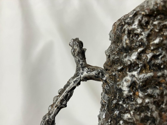 Image 1 of Brutalistische handgeschmiedete Eisenvase