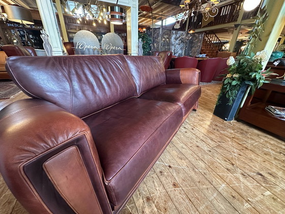 Image 1 of Art-Deco-Sofa mit Nackenstütze von Mol & Geurts aus Leder