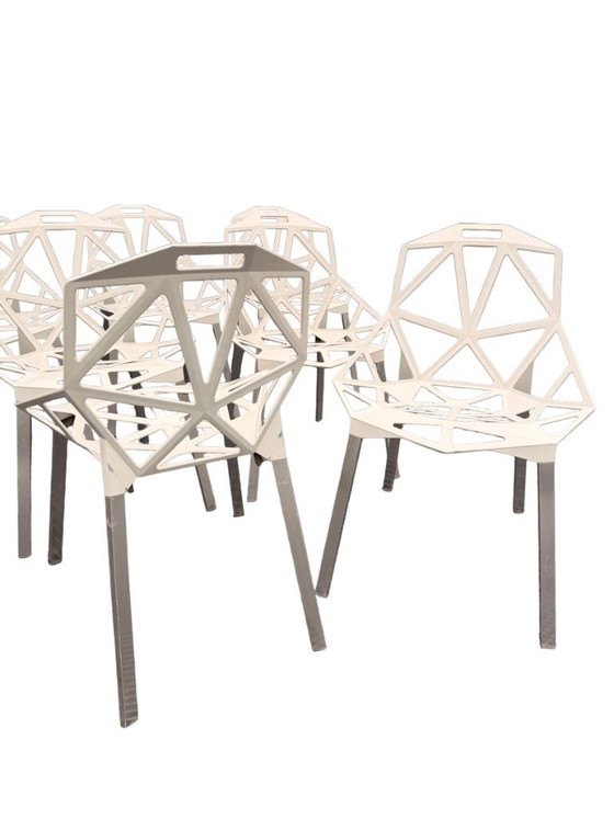 Image 1 of Exceptional set of 10 Chair One Magis chairs by Konstantin Grcic, Off-white, Provenance: Louvre Paris