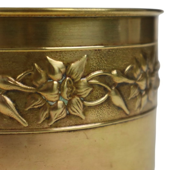Oude Messing Repoussé Bloembakken Unis Paris – Plantenbak, Brass (photo 15 of 18)