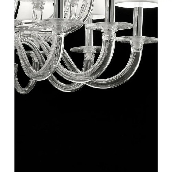 Image 1 of Monumentale moderne kroonluchter van transparant Murano-glas van Simoeng voor Simoeng