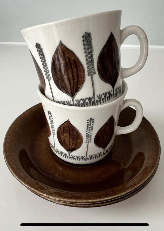 Image 1 of 5x tazza e piattino Upsala Ekeby Gefle Groblad rare stoviglie vintage
