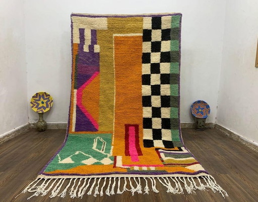 Alfombra de lana pura hecha a mano a medida, tamaño 2/3 m. – Ahrend, vloerkleden en tapijten, Wool