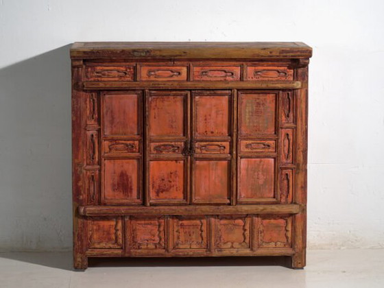 Antique lacquered cabinet in pine wood – China, circa 1930 – Storage cabinet, Iron (photo 31 of 40)