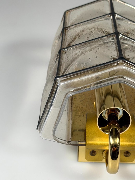 Image 1 of Lámpara de pared de los años 60/70, Glassworks Limburg, Alemania, vidrio y metal.