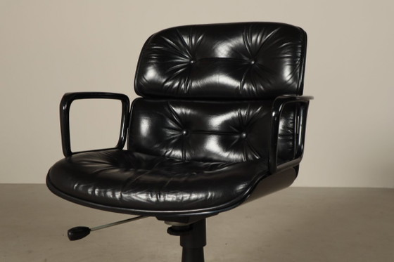 Ennio Fazioli “Parioli” Executive Bürostuhl für MIM Roma, Italien, 1970s – Bürostühle, Leather, Plastic (photo 2 of 16)