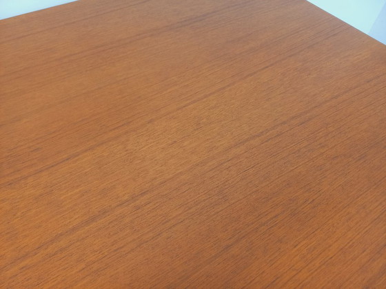 Image 1 of Rectangular Scandinavian-style vintage dining table from the 1950s/60s in teak with extensions