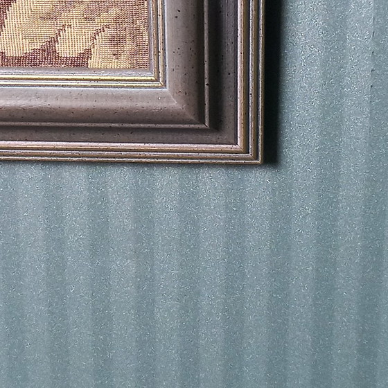 Image 1 of Hand-woven Italian tapestry in a classic wooden frame