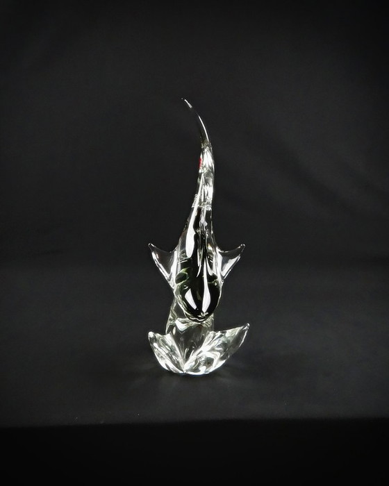 Image 1 of Murano glass shark signed Maestri Vetrai modernist vintage 60s