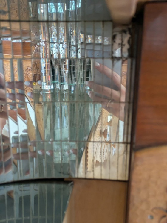 Image 1 of Dassi - Vittorio Dassi - Table d'appoint - Cristal, Bois, Laiton - Intérieur miroir