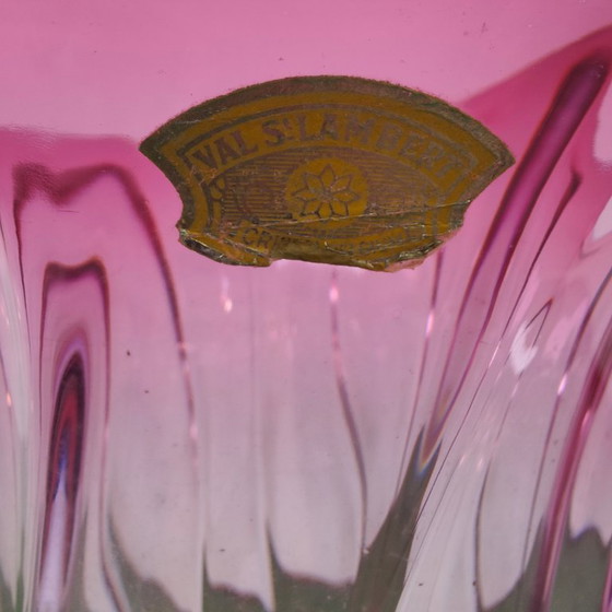 Image 1 of Grande vaso vintage in cristallo rosa Val St. Lambert