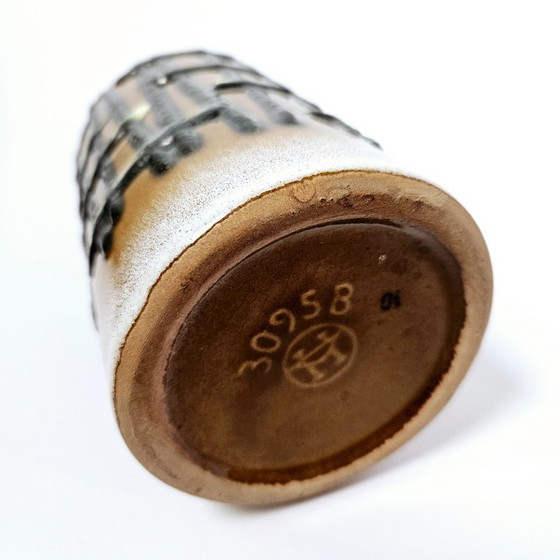 Image 1 of MidCentury East German HALDENSLEBEN Ceramic Fat Lava Vase | Brutalist Pottery From Germany | GDR Modern Home Decor