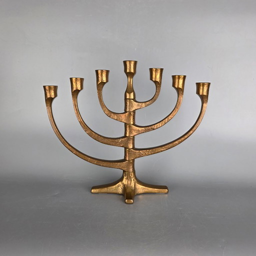 Vintage bronzen design kandelaar – Michael Harjes – verstelbare armen – jaren 60/70 – Mid-Century modern - Menora