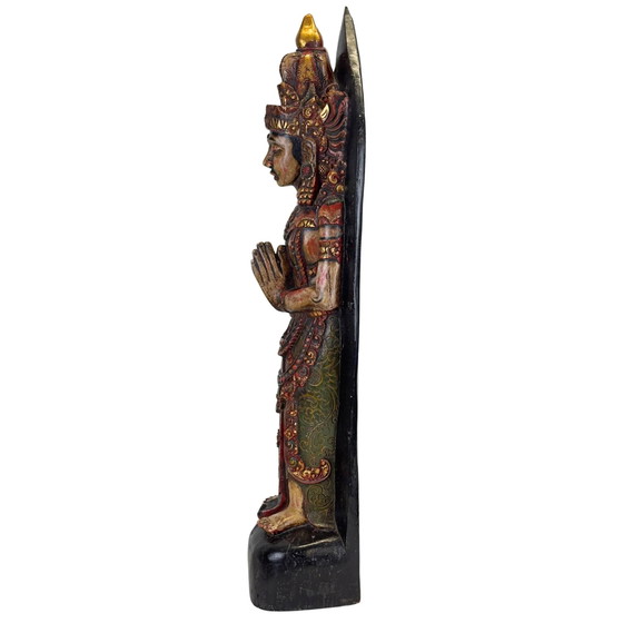 Antique Balinese Temple Statue – Añjali Mudra (Sembah) – c. 1890–1930 – 67.8 cm – Sculpture, Wood (photo 3 of 11)