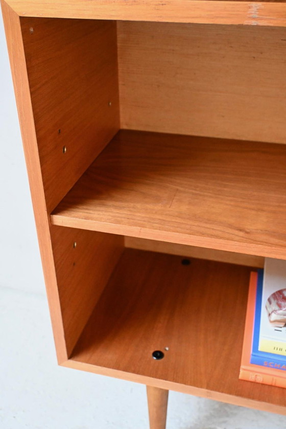 Image 1 of Mid-Century Open Bookcase Teak Veneer