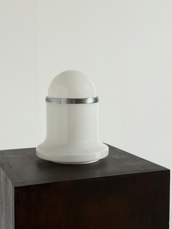 Image 1 of Murano vintage tafellamp wit van Architetti door De Martini, Falconi & Fois 
