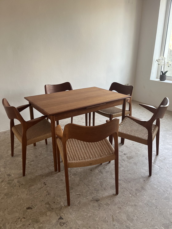 Image 1 of 5x Original "Niels Otto Møller Model 55" Armchair Teak Paper Cord J.L. Møllers!!