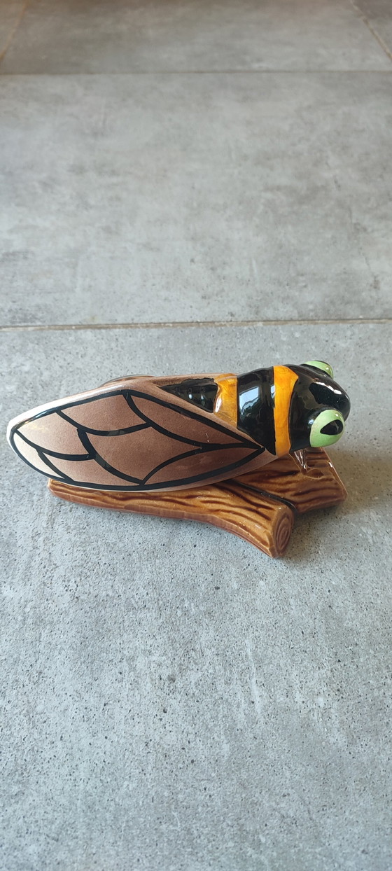 Image 1 of Termometro vintage a forma di cicala, in ceramica provenzale, anni '60-'70
