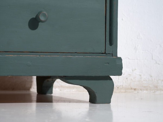 Commode ancienne en pin peint – Commode verte rustique européenne – circa 1900 #4 (photo 12 of 40)
